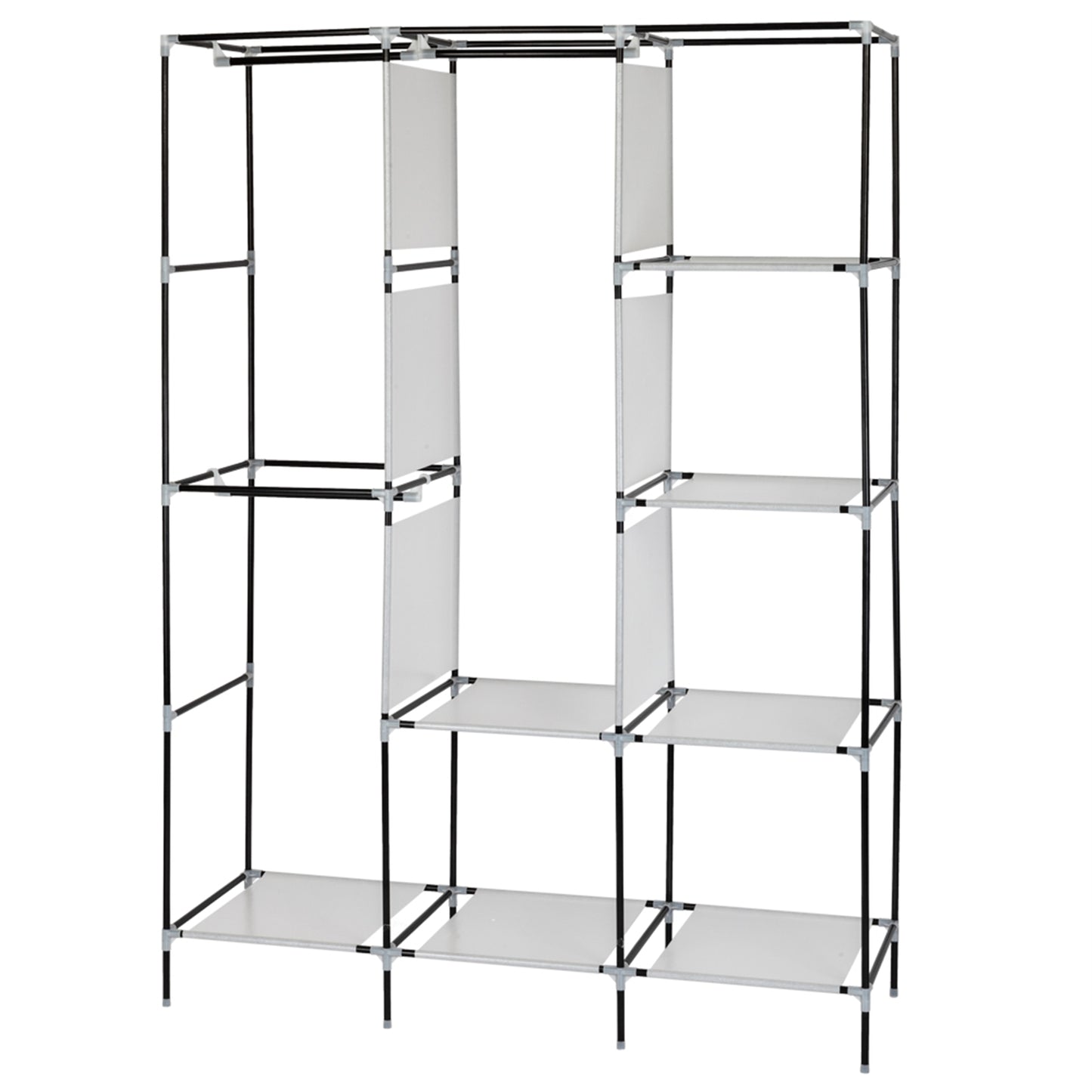 71" Portable Closet Wardrobe Clothes Rack Storage Organizer with Shelf Black