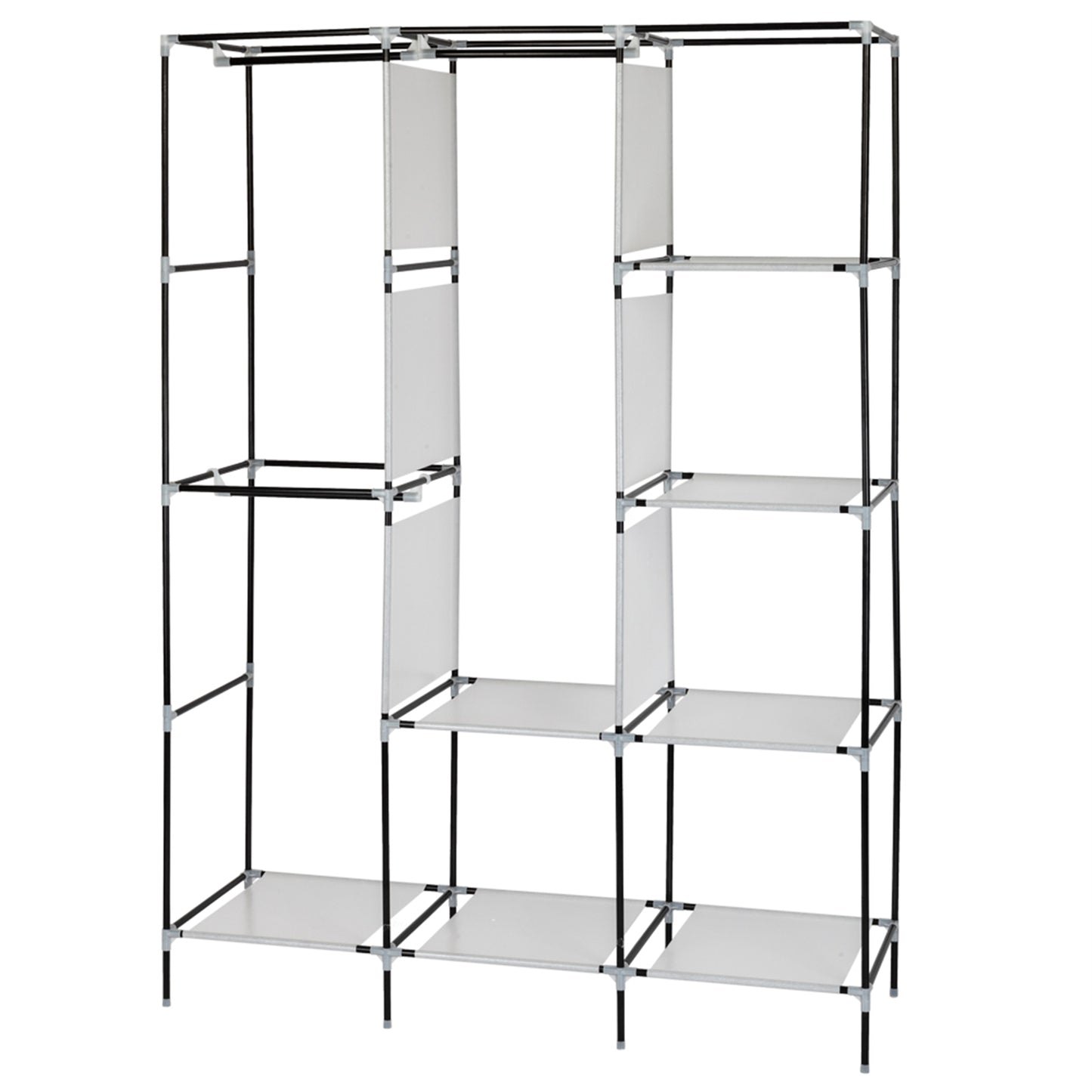 71" Portable Closet Wardrobe Clothes Rack Storage Organizer with Shelf Gray